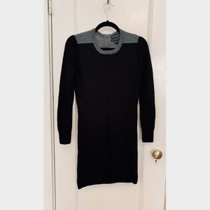 Cynthia Rowley Womens Black and Gray Sweater Dress